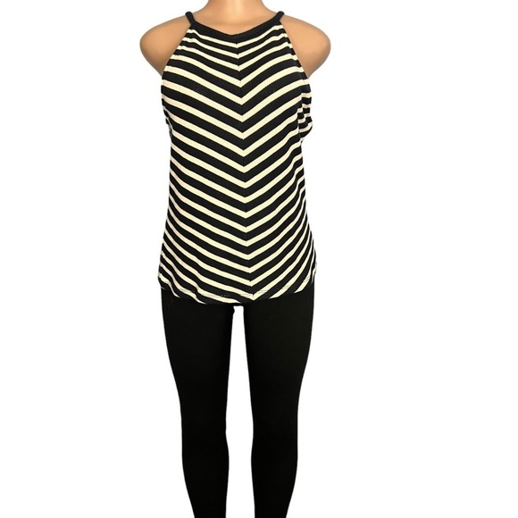 3/$30 🍂 Maeve Anthropologie Navy and White Knit Halter Tank - Picture 2 of 9